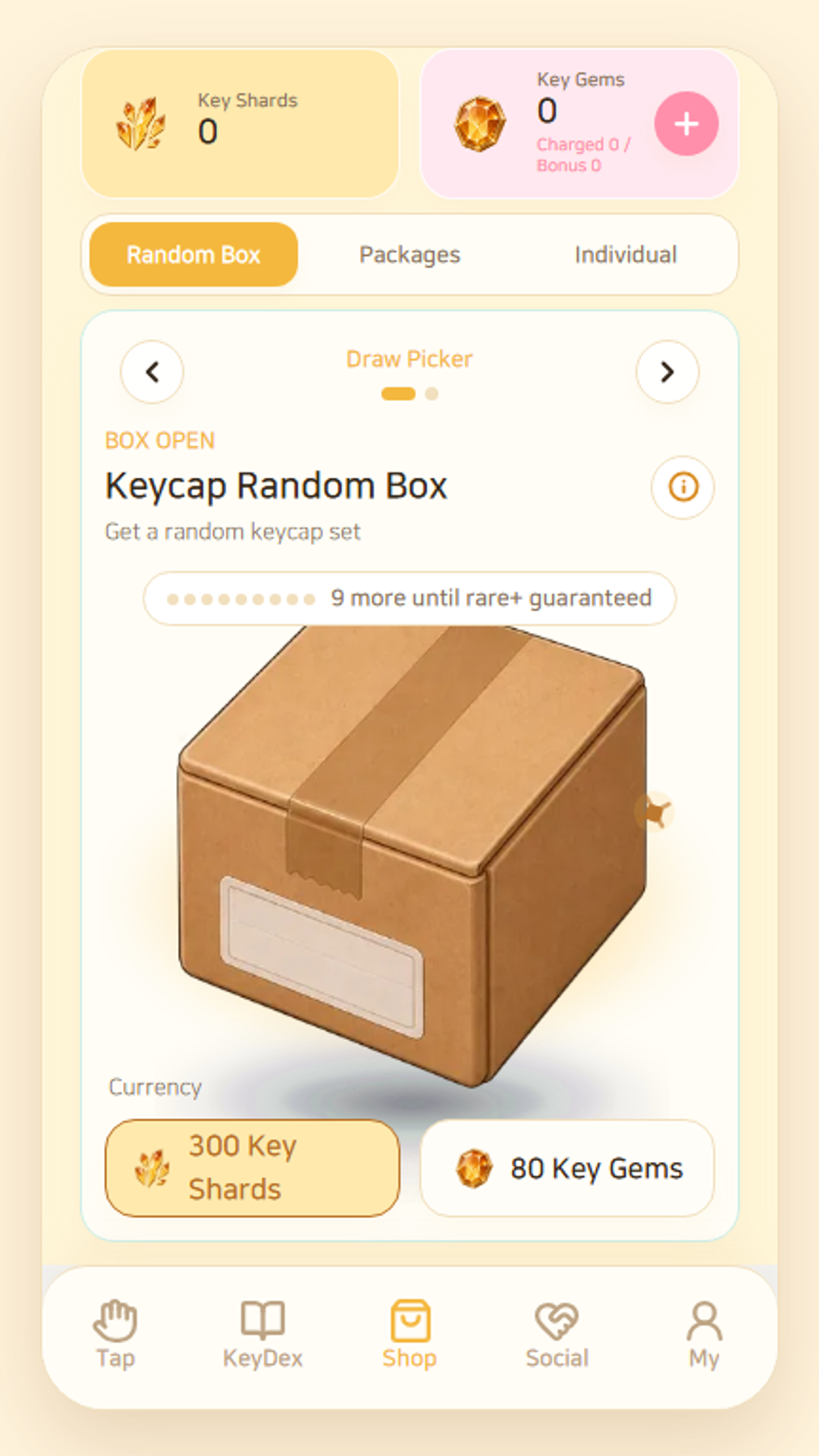 KeyKey 상점 화면